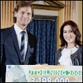 Crown Princess Mary receiving the donation