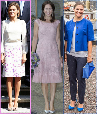 (L-R) Queen Letizia, Crown Princess Mary, Crown Princess Victoria.