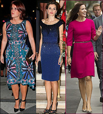 (L-R) Princess Eugenie, Queen Letizia, Crown Princess Mary.