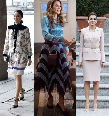 (L-R) Princess Sofia, Queen Rania and Queen Letizia.